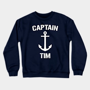 Nautical Captain Tim Personalized Boat Anchor Crewneck Sweatshirt